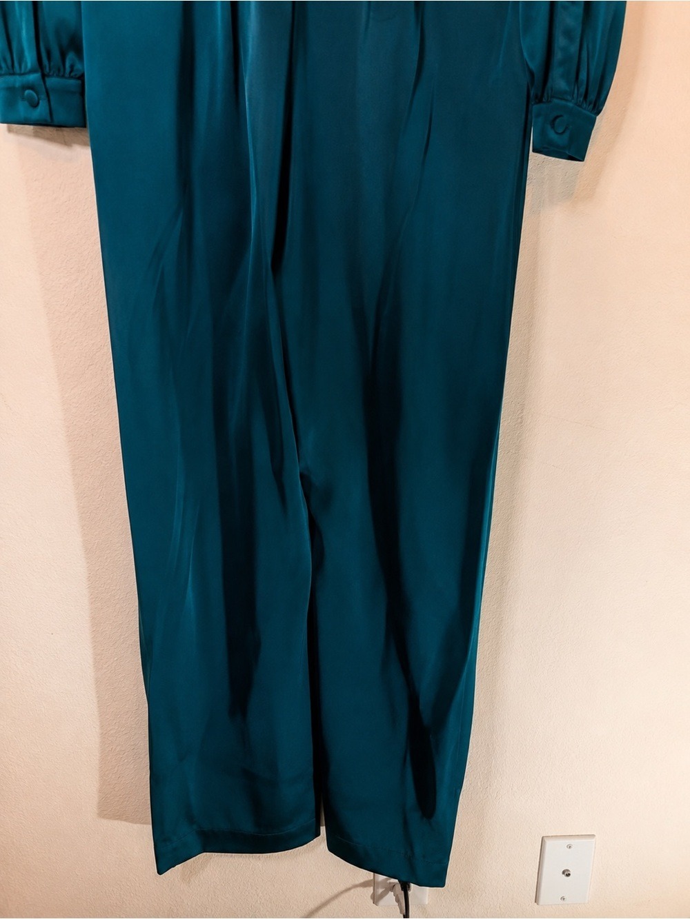 Ieena Mac Duggal Blue Satin Jumpsuit Size 10 - Picture 8 of 10